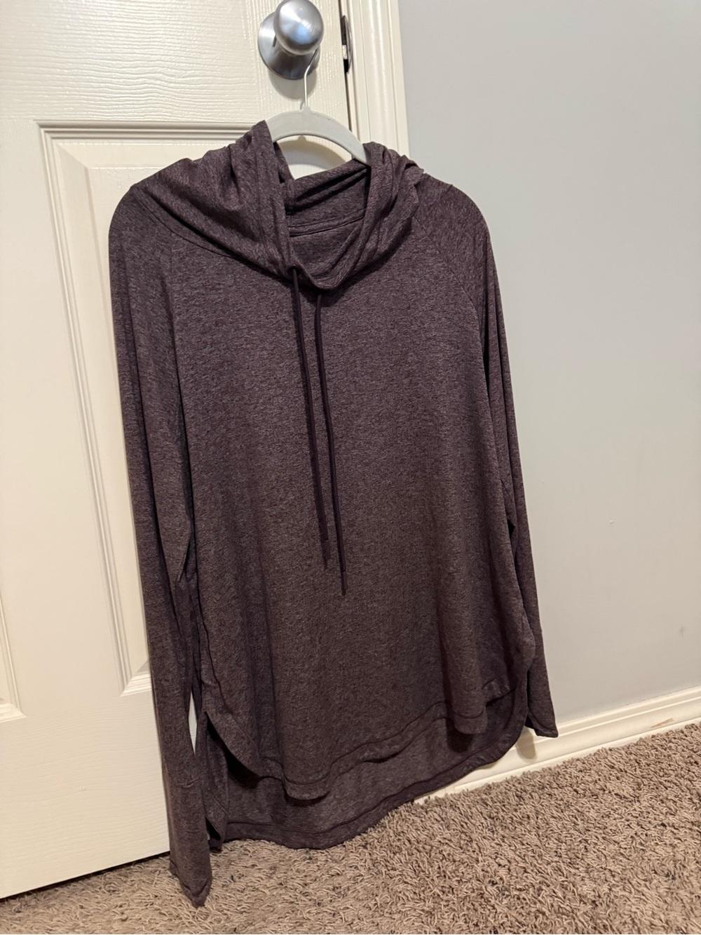 Athleta Marled Plum Hooded Long-Sleeve Tunic